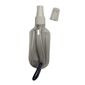Botella con vaporizador y mosquetón