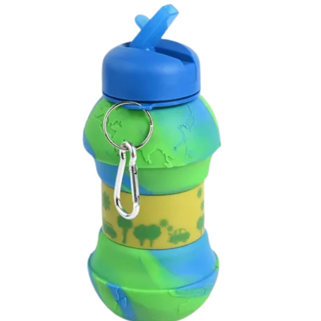 Botella Plegable de Silicona con Mosquetón -PREVENTA