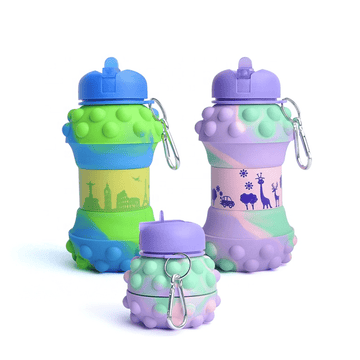 Botella Plegable de Silicona con Mosquetón -PREVENTA