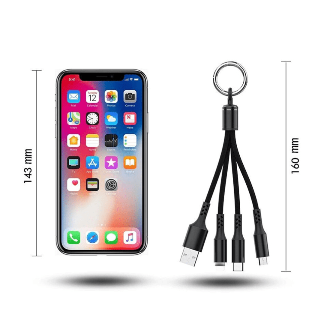 Cable 3 en 1 Multifunción con Llavero - PREVENTA