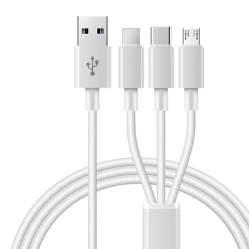 Cable de Carga 3 en 1 Micro USB + Lightning + USB C a USB