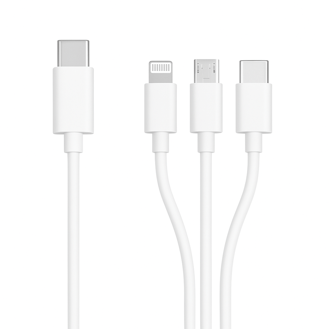 Cable de Carga 3 en 1 Micro USB + Lightning + USB C a USB-C