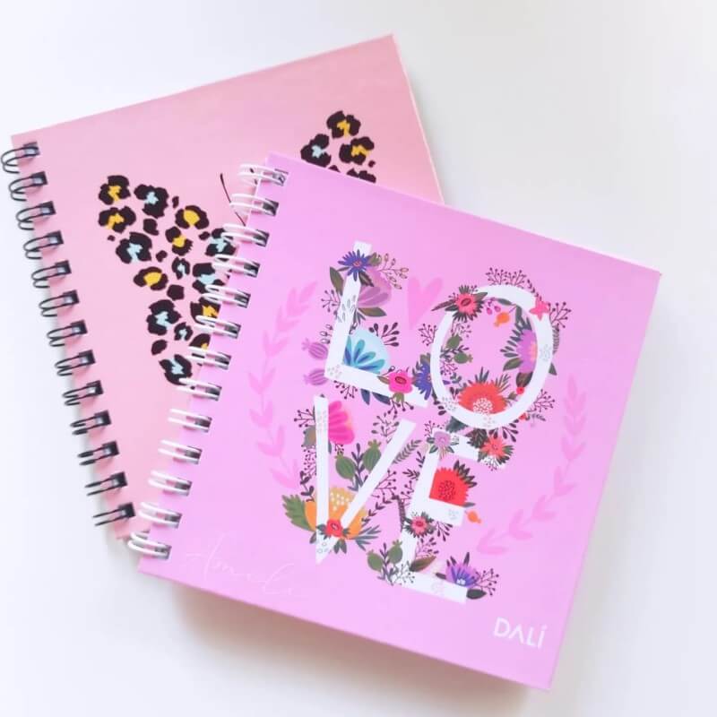 Cuaderno Corazón cuadrado con Espiral