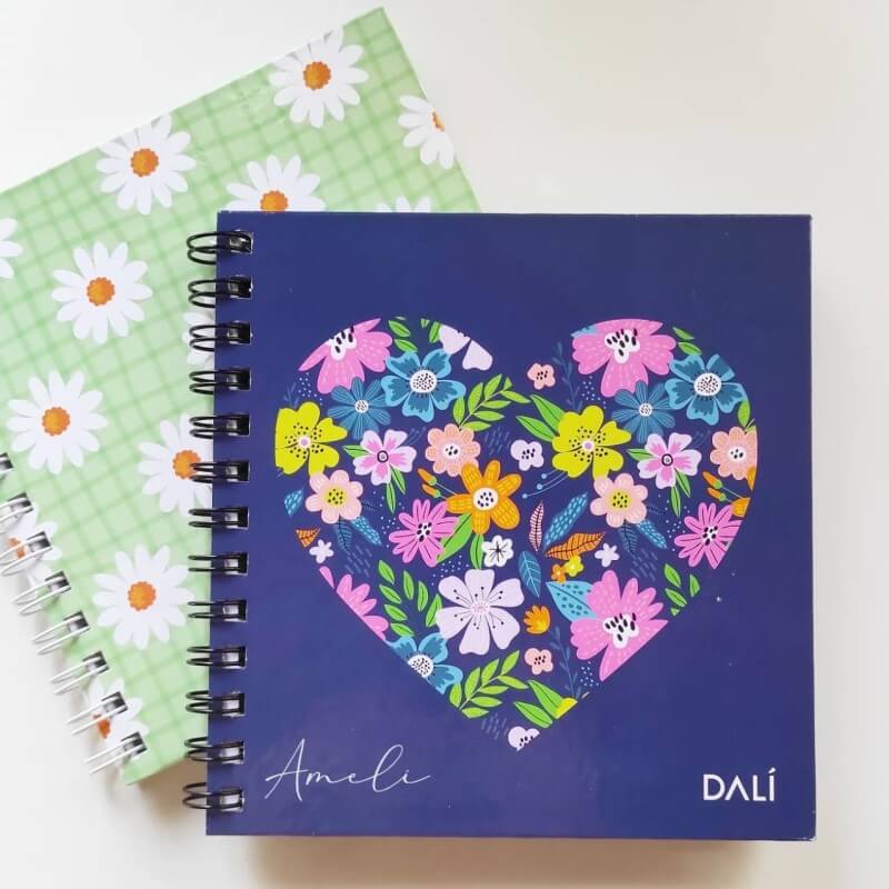 Cuaderno Corazón cuadrado con Espiral