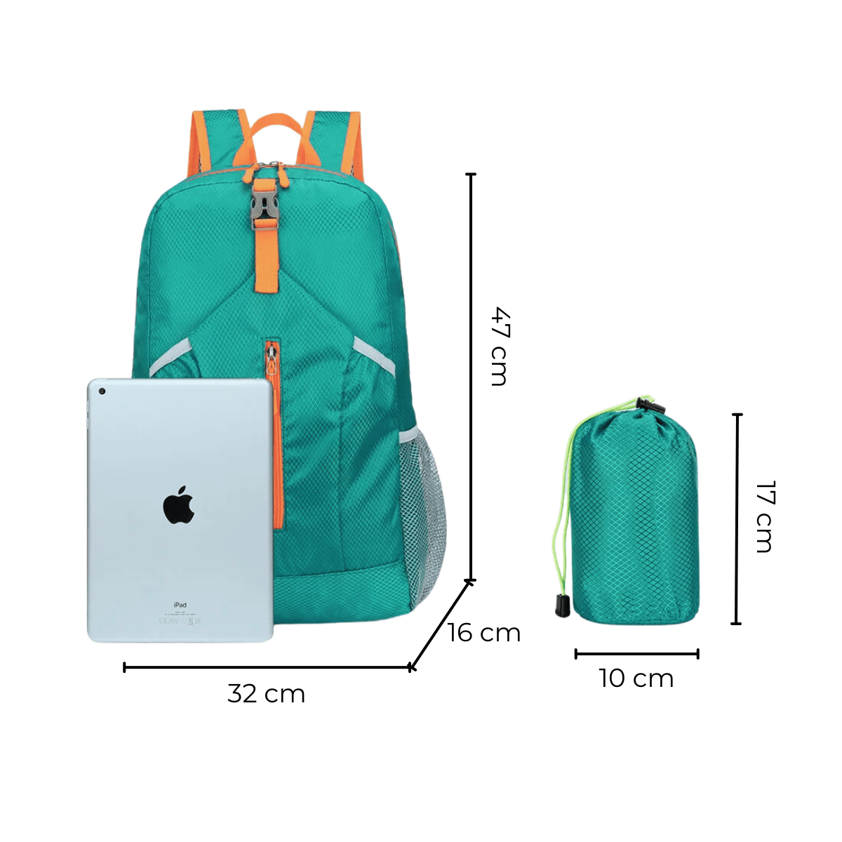 Mochila Plegable Travelon - Verde, Ligera, Se Pliega En Su Bolsillo, Capacidad 22L, Ideal Para Viajes Y Compras