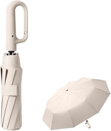 Paraguas Compacto Automático con Mosquetón y Protección UV