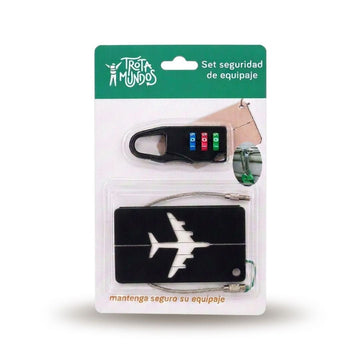 Set Tag Identificador de Equipaje con Candado