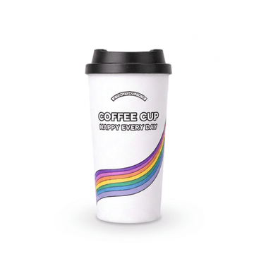 Vaso con Diseño Arcoiris Reutilizable con Tapa