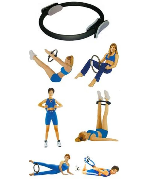 ejercicios de pilates con aro, aro para pilates color negro