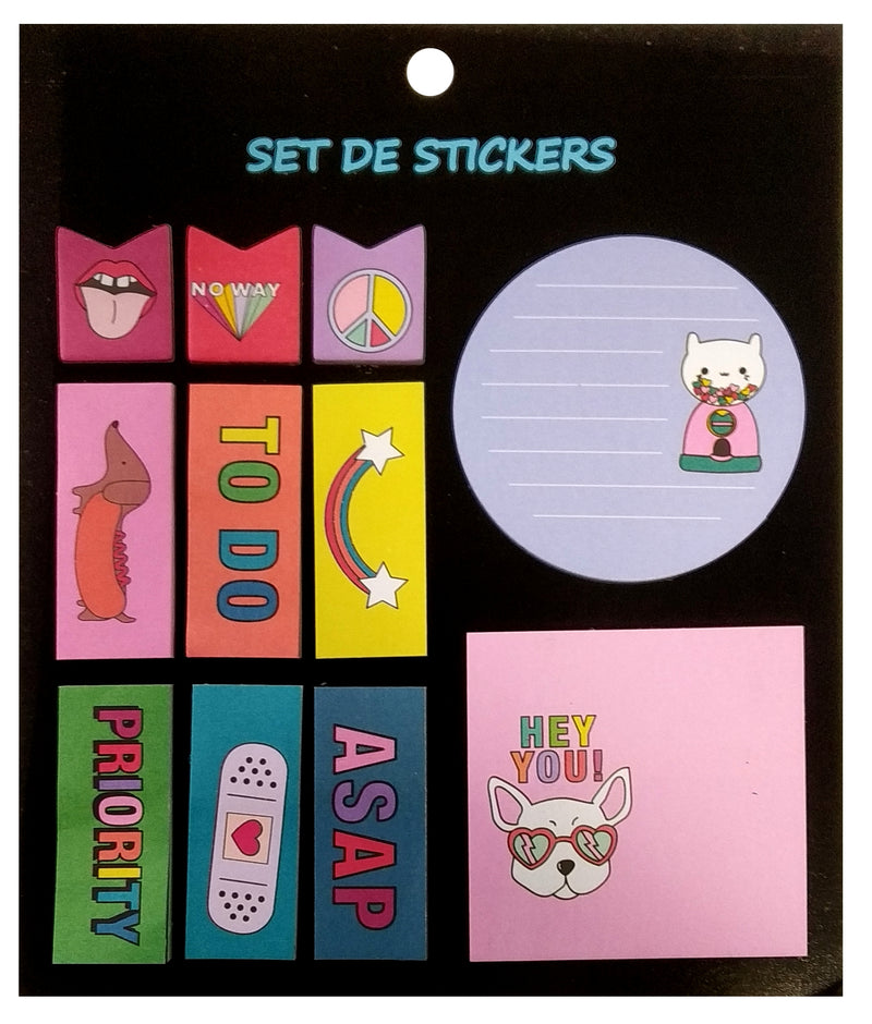 Set de Stickers y Notas de Unicornios