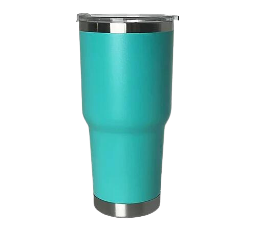 Taza o vaso metálico térmico de Acero Inoxidable pintada con tapa